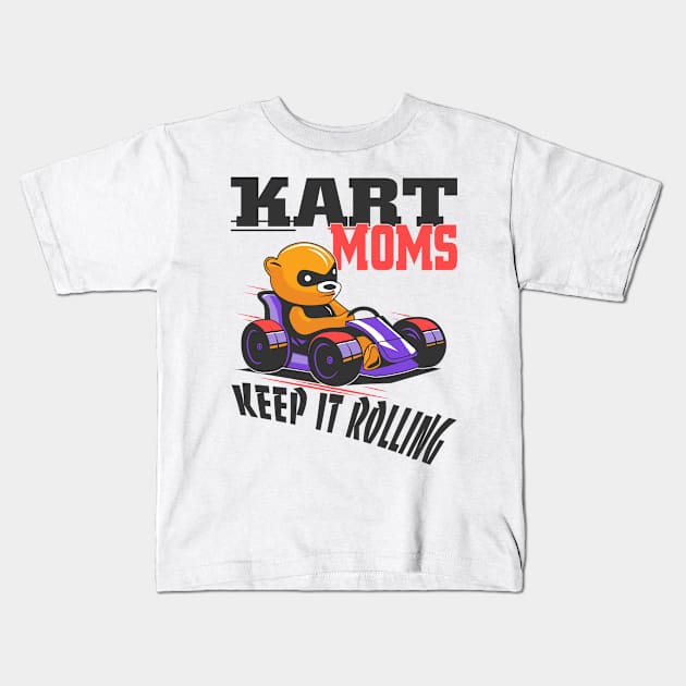 Kart Moms Kids T-Shirt by Sofiia Golovina